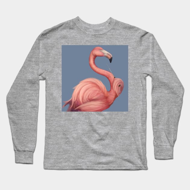Musical Flamingo Long Sleeve T-Shirt by JHeavenor